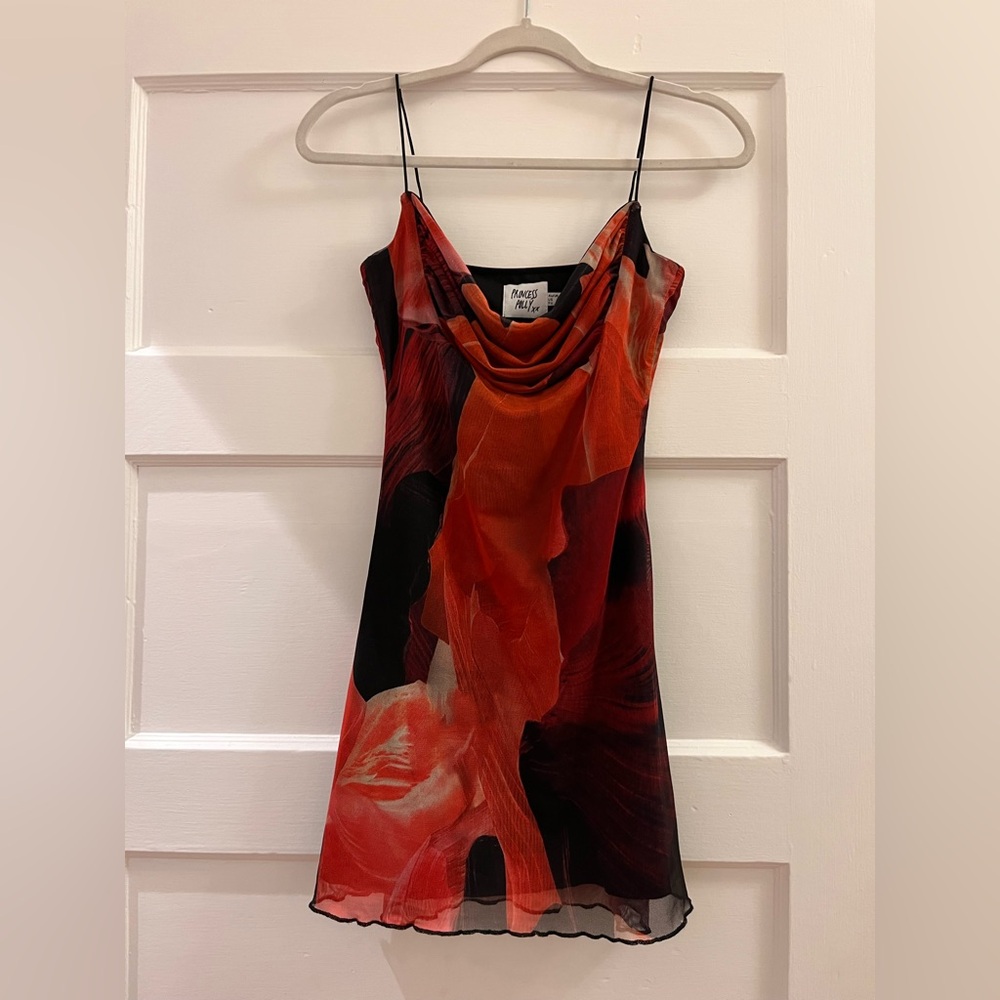 Red Floral Mini Dress